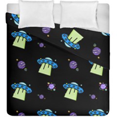 Illustration Cosmos Cosmo Rocket Spaceship -ufo Duvet Cover Double Side (king Size) by danenraven