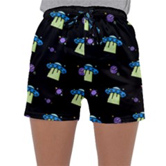 Illustration Cosmos Cosmo Rocket Spaceship -ufo Sleepwear Shorts by danenraven