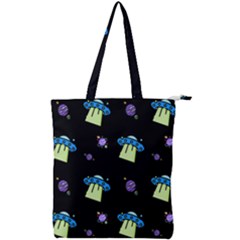 Illustration Cosmos Cosmo Rocket Spaceship -ufo Double Zip Up Tote Bag by danenraven