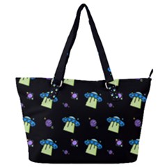 Illustration Cosmos Cosmo Rocket Spaceship -ufo Full Print Shoulder Bag by danenraven