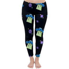 Illustration Cosmos Cosmo Rocket Spaceship Ufo Classic Winter Leggings by danenraven