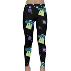 Illustration Cosmos Cosmo Rocket Spaceship Ufo Classic Yoga Leggings by danenraven