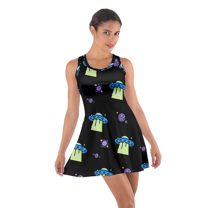 Illustration Cosmos Cosmo Rocket Spaceship Ufo Cotton Racerback Dress