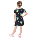 Illustration Cosmos Cosmo Rocket Spaceship Ufo Kids  Short Sleeve Velvet Dress View2