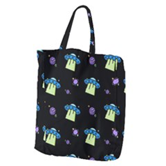 Illustration Cosmos Cosmo Rocket Spaceship Ufo Giant Grocery Tote by danenraven