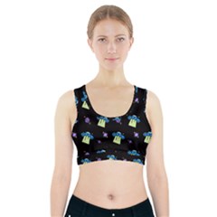 Illustration Cosmos Cosmo Rocket Spaceship Ufo Sports Bra With Pocket by danenraven