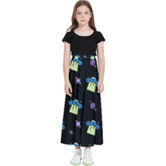 Illustration Cosmos Cosmo Rocket Spaceship Ufo Kids  Flared Maxi Skirt by danenraven