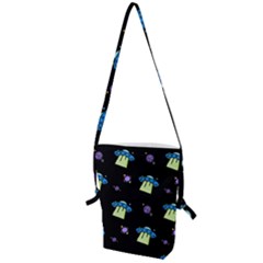 Illustration Cosmos Cosmo Rocket Spaceship Ufo Folding Shoulder Bag by danenraven