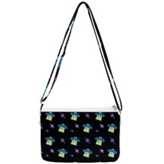 Illustration Cosmos Cosmo Rocket Spaceship Ufo Double Gusset Crossbody Bag by danenraven