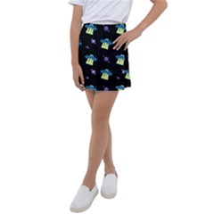 Illustration Cosmos Cosmo Rocket Spaceship Ufo Kids  Tennis Skirt by danenraven