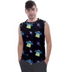 Illustration Cosmos Cosmo Rocket Spaceship Ufo Men s Regular Tank Top by danenraven