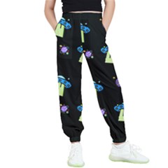 Illustration Cosmos Cosmo Rocket Spaceship Ufo Kids  Elastic Waist Pants by danenraven