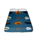 Halloween Cat Pumpkin Pattern Bat Horror Fitted Sheet (Full/ Double Size) View1