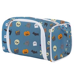 Halloween Cat Pumpkin Pattern Bat Horror Toiletries Pouch by danenraven