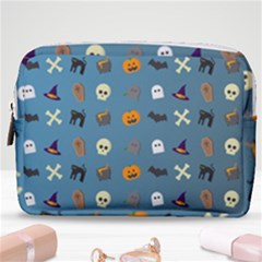 Halloween Cat Pumpkin Pattern Bat Horror Make Up Pouch (medium) by danenraven