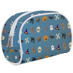 Halloween Cat Pumpkin Pattern Bat Horror Make Up Case (large) by danenraven