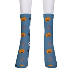 Halloween Cat Pumpkin Pattern Bat Horror Crew Socks by danenraven