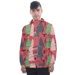 Christmas Tree Icon Men s Front Pocket Pullover Windbreaker by danenraven