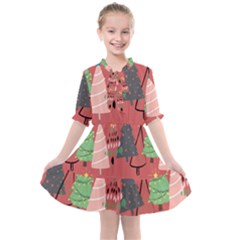 Christmas Tree Icon Kids  All Frills Chiffon Dress by danenraven