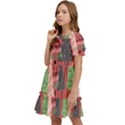 Christmas Tree Icon Kids  Puff Sleeved Dress View3