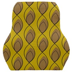 Yellow Brown Minimalist Leaves  Car Seat Back Cushion  by ConteMonfrey