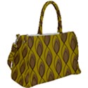 Yellow Brown Minimalist Leaves  Duffel Travel Bag View2