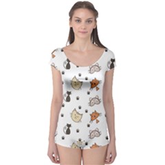 Cute Cat Kitten Animal Design Pattern Boyleg Leotard  by danenraven