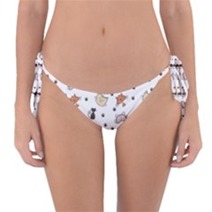 Cute Cat Kitten Animal Design Pattern Reversible Bikini Bottom