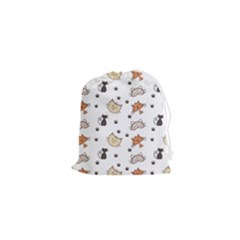 Cute Cat Kitten Animal Design Pattern Drawstring Pouch (xs) by danenraven