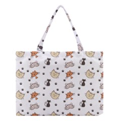 Cute Cat Kitten Animal Design Pattern Medium Tote Bag by danenraven