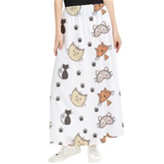 Cute Cat Kitten Animal Design Pattern Maxi Chiffon Skirt by danenraven