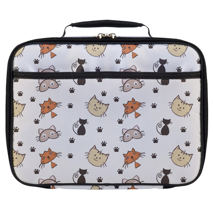 Cute Cat Kitten Animal Design Pattern Full Print Lunch Bag