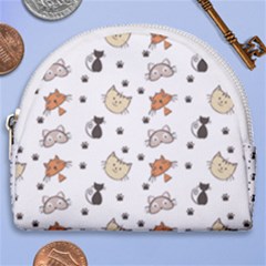 Cute Cat Kitten Animal Design Pattern Horseshoe Style Canvas Pouch by danenraven