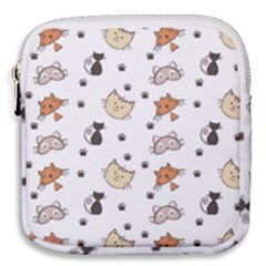 Cute Cat Kitten Animal Design Pattern Mini Square Pouch by danenraven