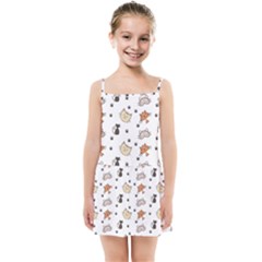 Cute Cat Kitten Animal Design Pattern Kids  Summer Sun Dress