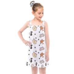 Cute Cat Kitten Animal Design Pattern Kids  Overall Dress by danenraven