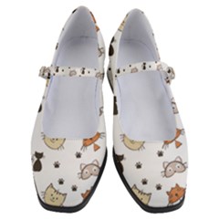 Cute Cat Kitten Animal Design Pattern Women s Mary Jane Shoes by danenraven