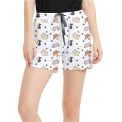 Cute Cat Kitten Animal Design Pattern Women s Runner Shorts