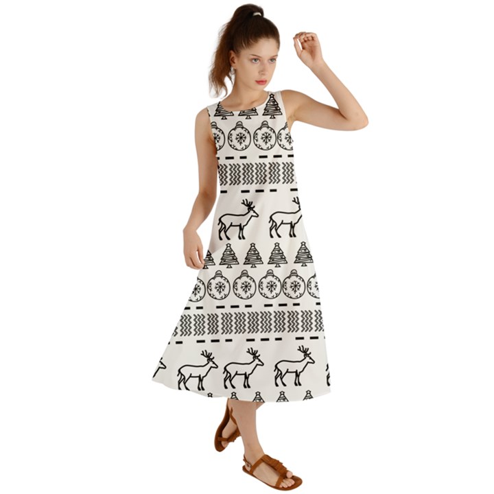 Christmas Trees Pattern Design Summer Maxi Dress