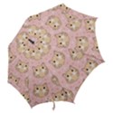 Cat Pattern Pink Background Hook Handle Umbrellas (Small) View2