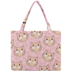 Cat Pattern Pink Background Mini Tote Bag by danenraven