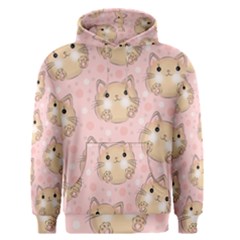 Cat Pattern Pink Background Men s Core Hoodie