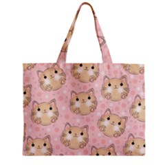 Cat Pattern Pink Background Zipper Mini Tote Bag by danenraven