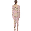 Cat Pattern Pink Background Long Sleeve Catsuit View2