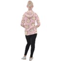 Cat Pattern Pink Background Women s Hooded Pullover View2