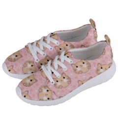 Cat Pattern Pink Background Women s Lightweight Sports Shoes by danenraven