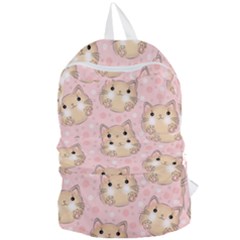 Cat Pattern Pink Background Foldable Lightweight Backpack by danenraven