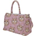 Cat Pattern Pink Background Duffel Travel Bag View1