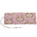 Cat Pattern Pink Background Roll Up Canvas Pencil Holder (S) View1