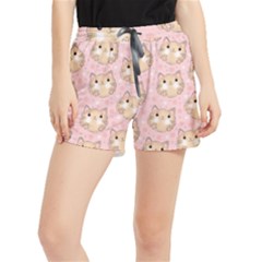 Cat Pattern Pink Background Women s Runner Shorts